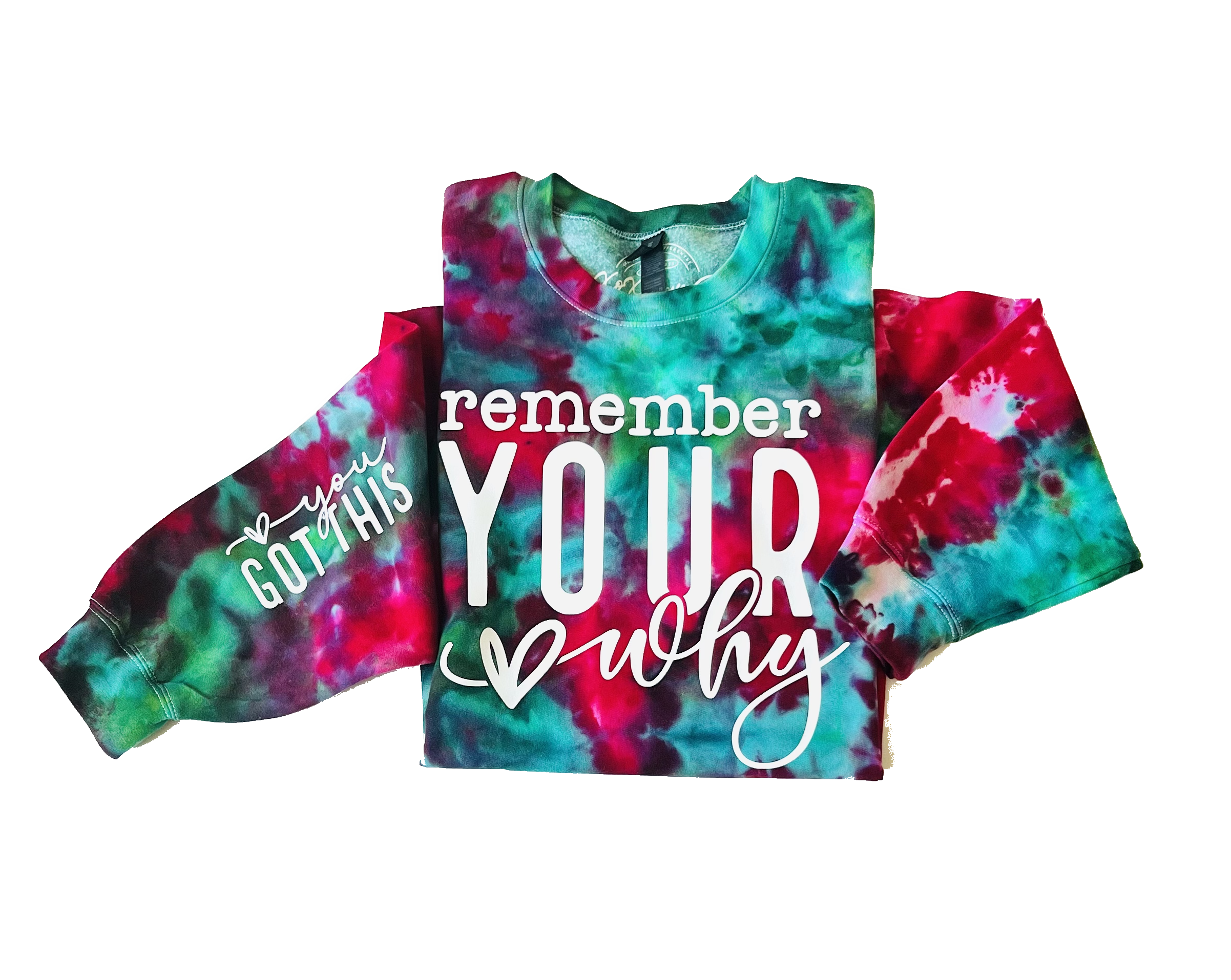 remember your why sweatshirt green dark pink Christmas theme tie dye custom fall colors winter colors motivation inspiration hopeful sayings phrases reminder positive affirmations spiritual message gift giving ideas birthdays holidays love aspiring inspiring be kind screen print transfers positivity powerful  woman you got this customize tees diy style streetwear bleached shirts cool clothing funny sayings shopping vacation date night adult humor closet grwm graphic tshirts  cutting ideas