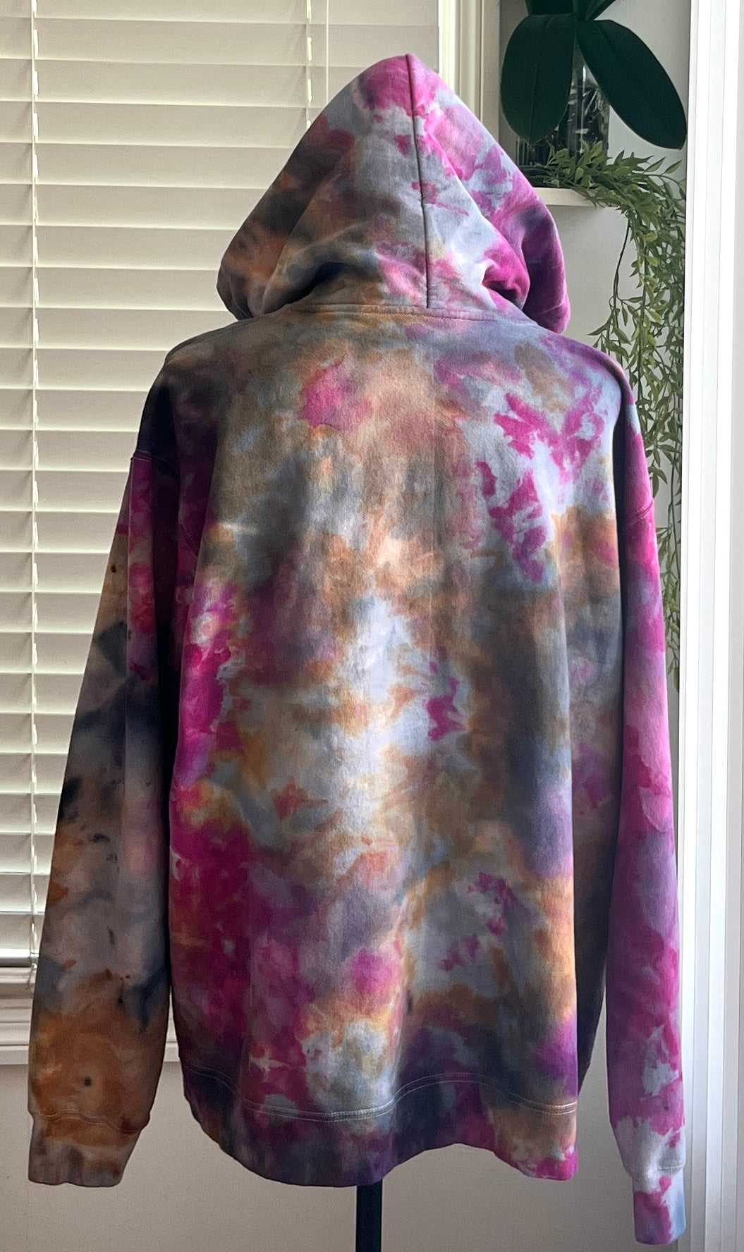 SIZE XL - MOODY BLOOM  TIE DYE ZIP UP HOODIE