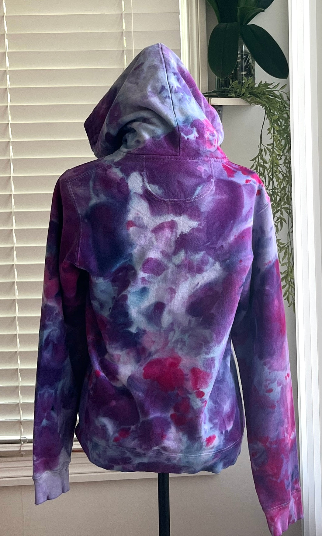 SIZE SMALL - ORCHID SUNSET  TIE DYE ZIP UP HOODIE