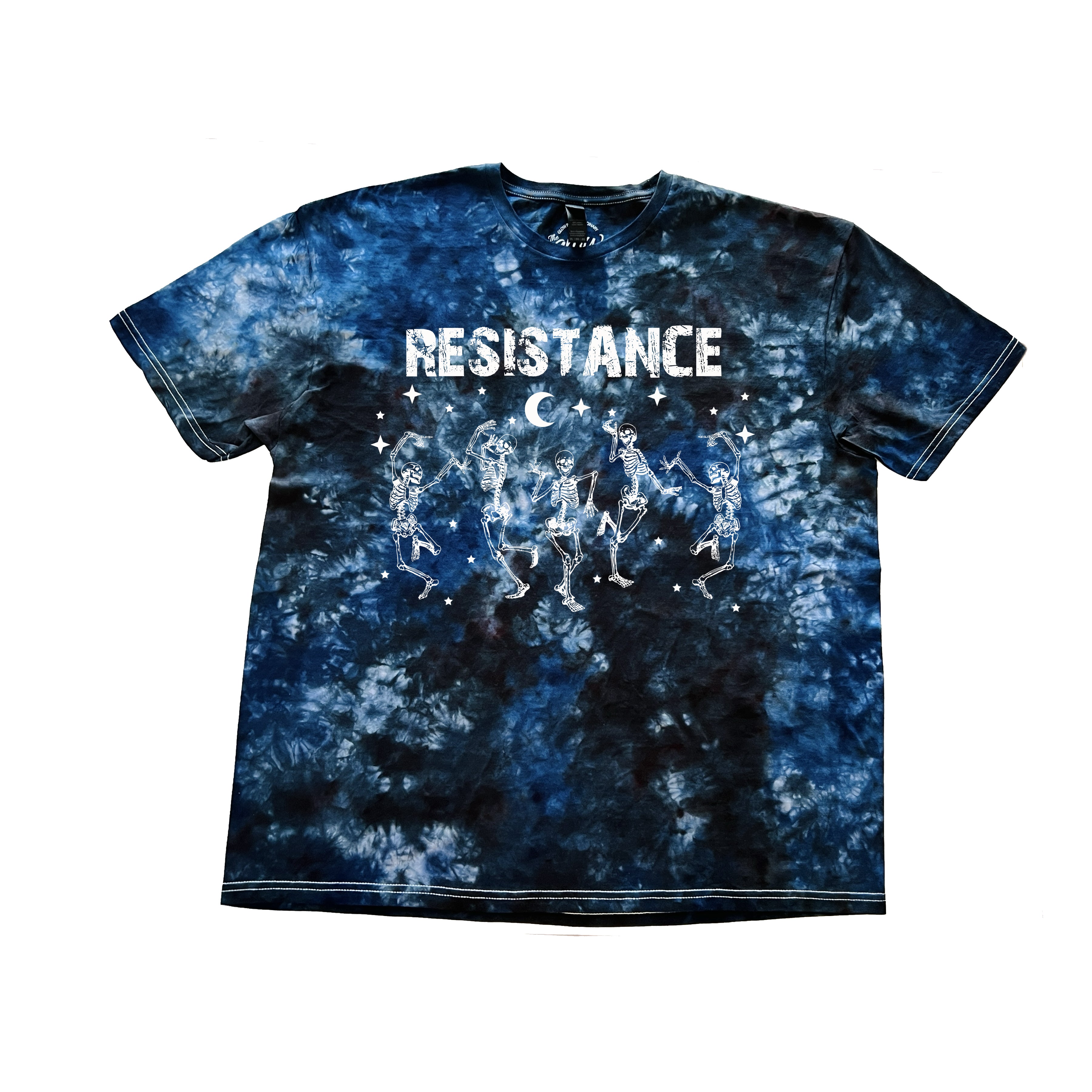 RESISTANCE GLOW IN THE DARK DANCING SKELLIES TIE DYE T-SHIRT