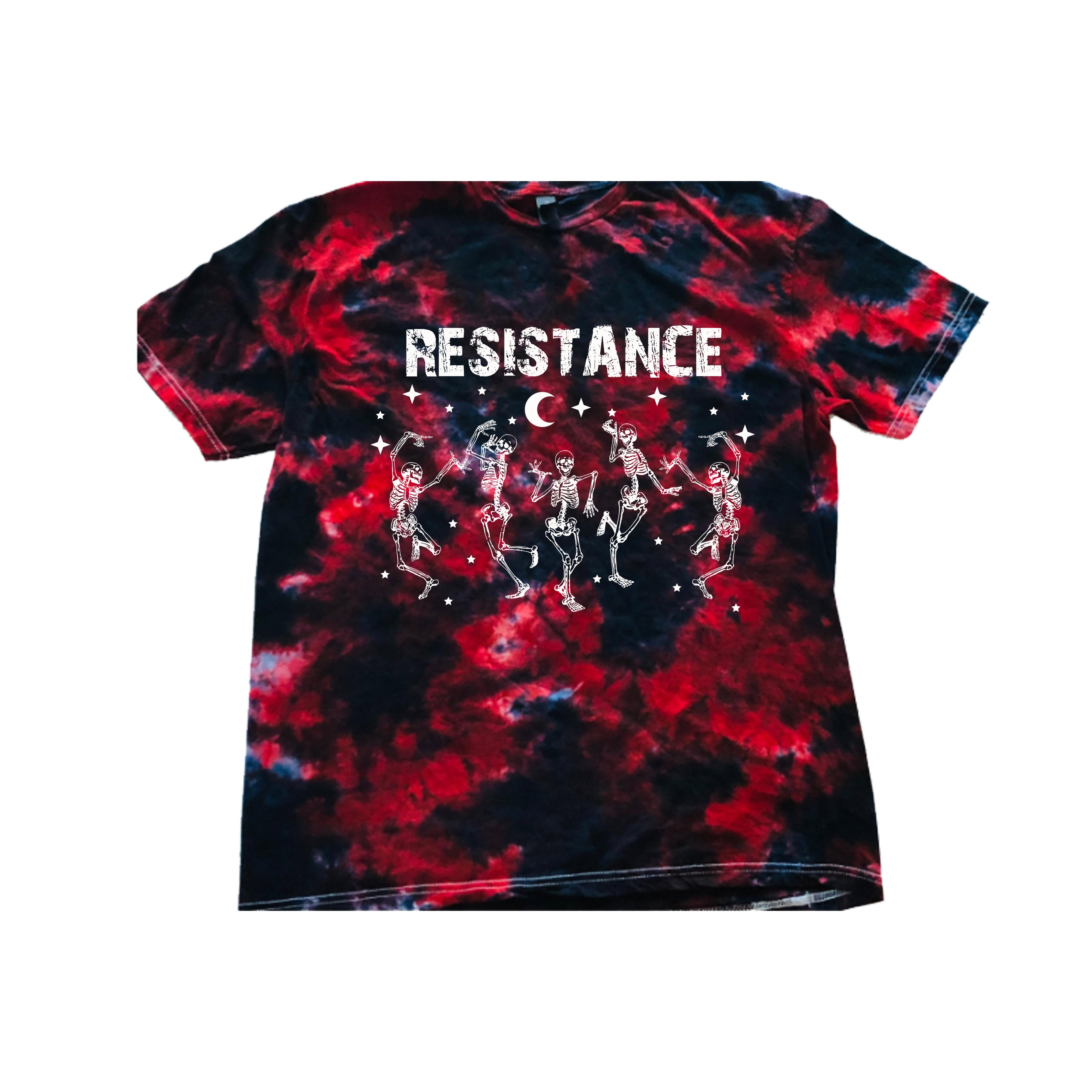 RESISTANCE GLOW IN THE DARK DANCING SKELLIES TIE DYE T-SHIRT