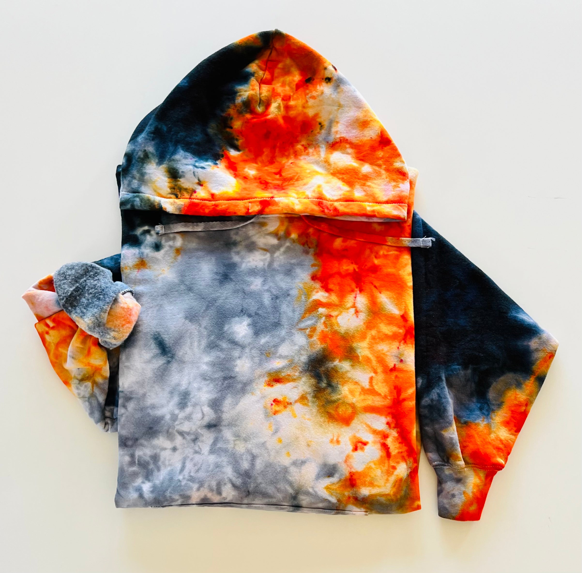 haunted fog black orange gray tie dye