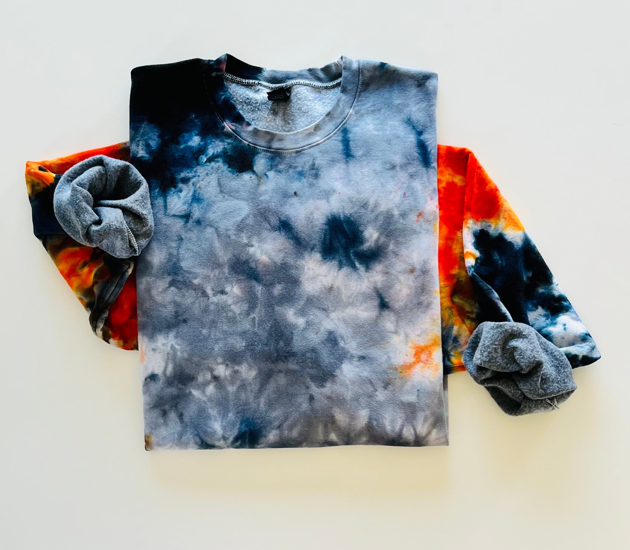 haunted fog black orange gray tie dye