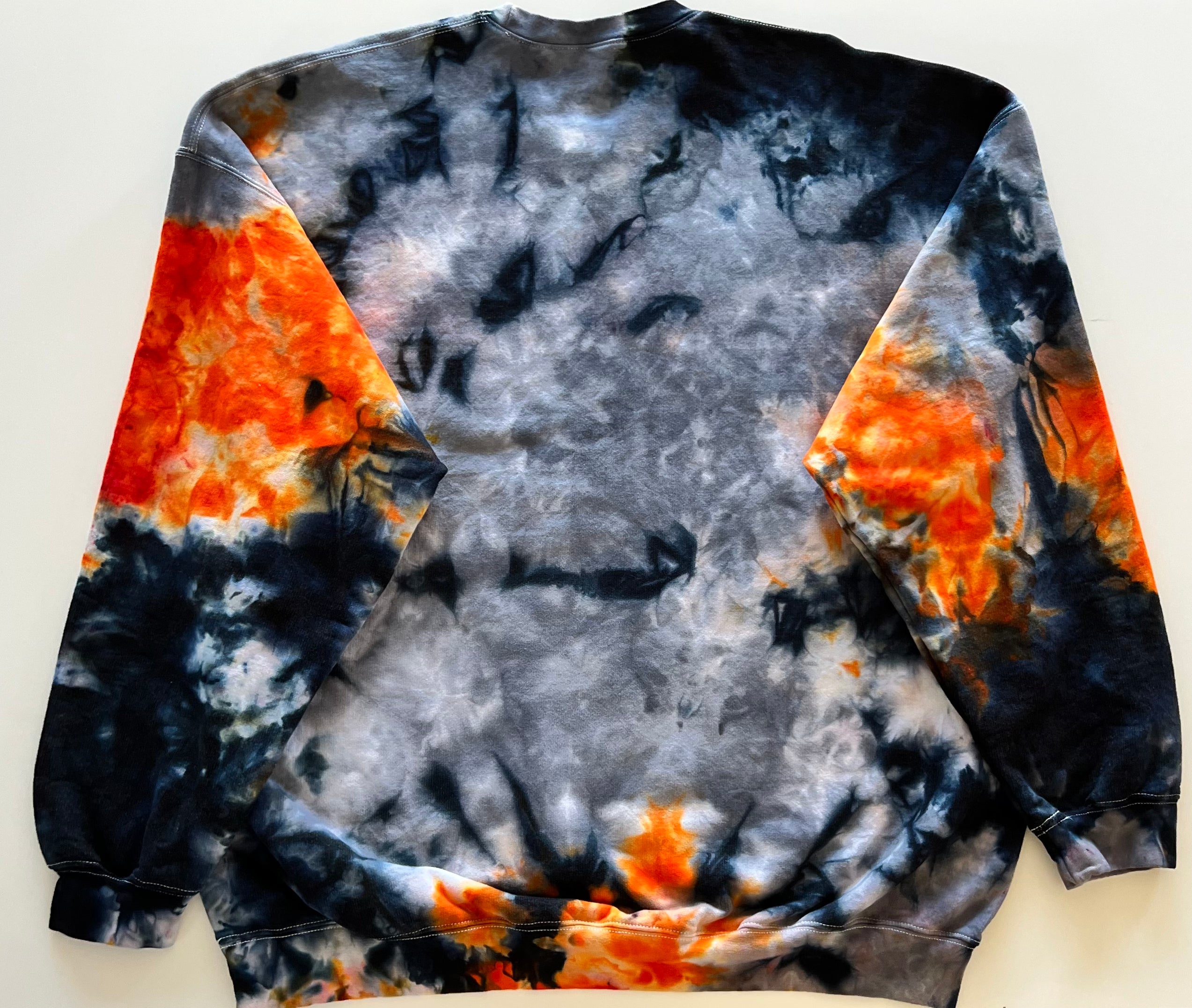 haunted fog black orange gray tie dye