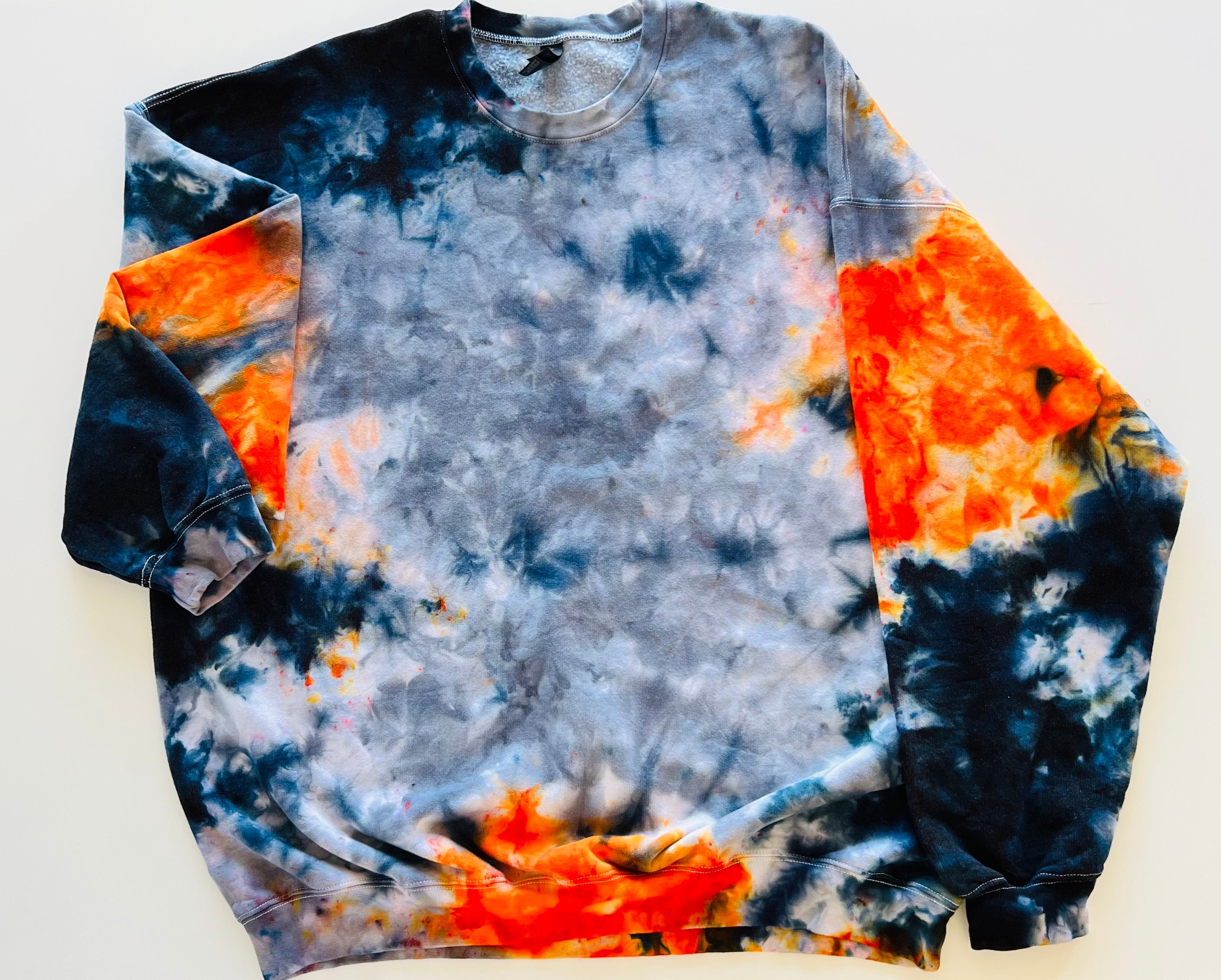 haunted fog black orange gray tie dye