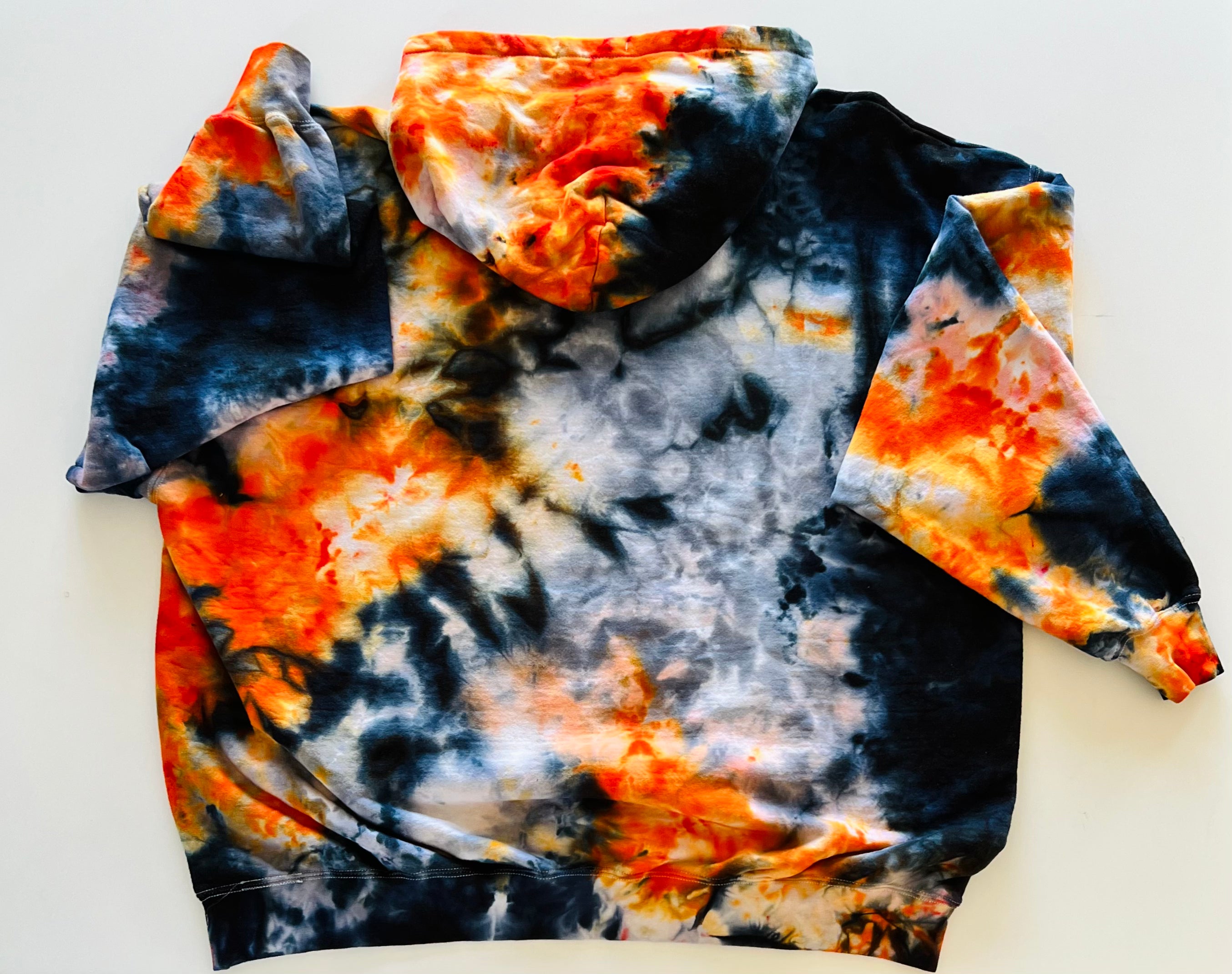 haunted fog black orange gray tie dye