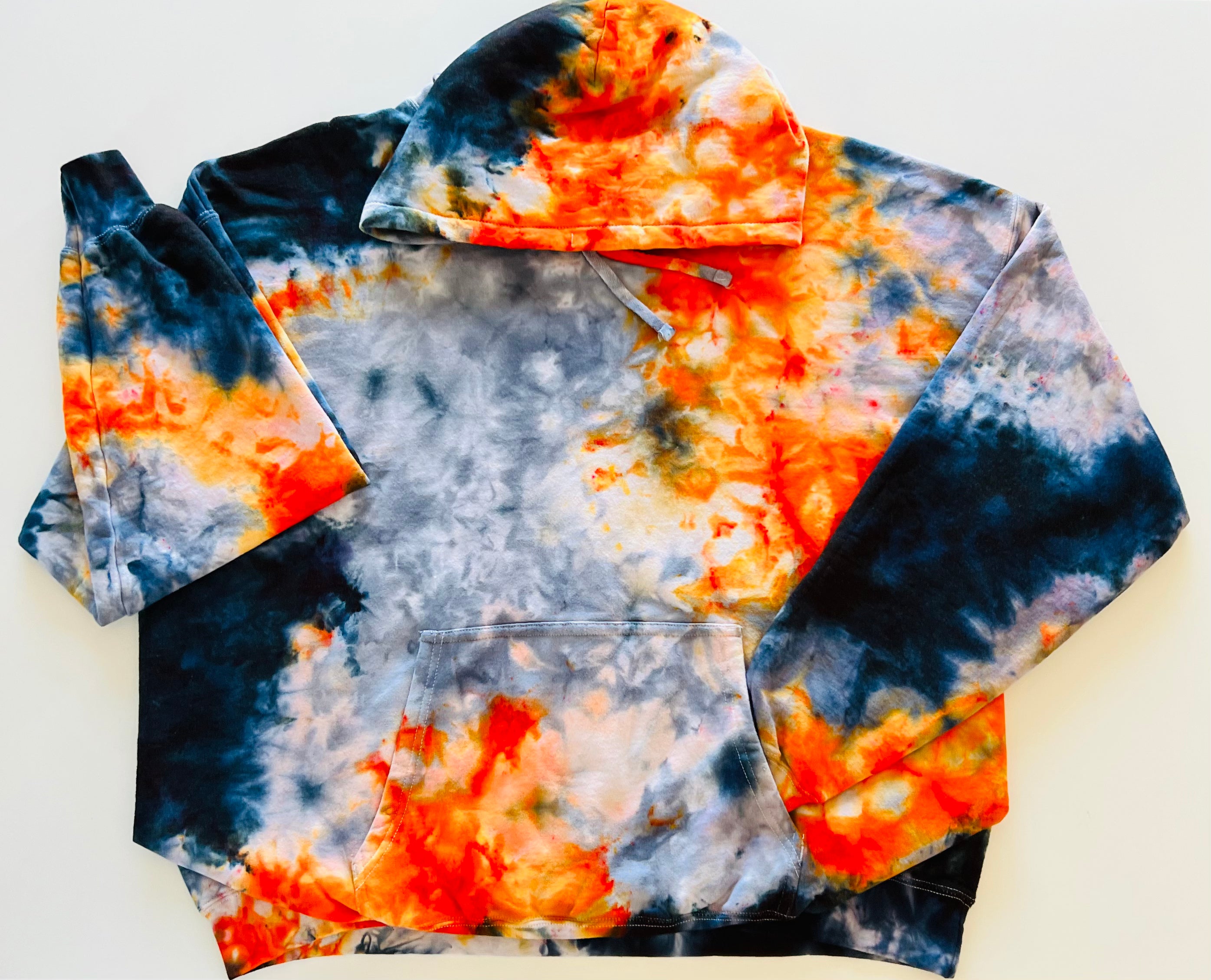 haunted fog black orange gray tie dye